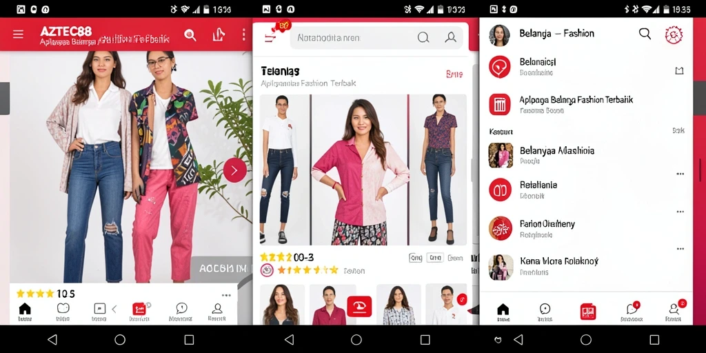Antarmuka AZTEC88 yang modern dan mudah digunakan untuk belanja fashion.
