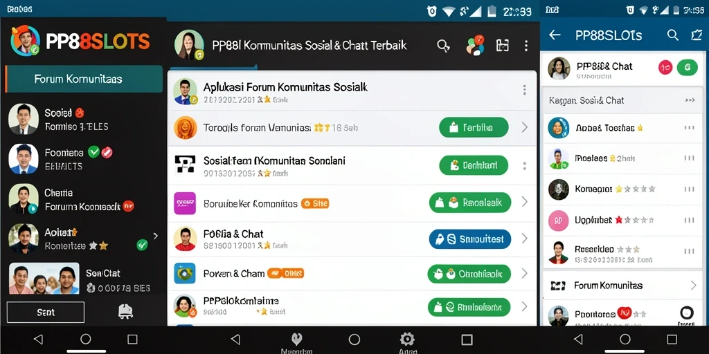 Tampilan antarmuka utama PP88SLOTS dengan fitur forum komunitas.