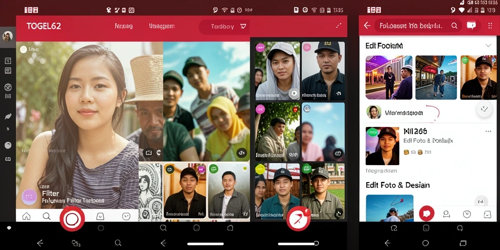 Tampilan antarmuka TOGEL62 dengan berbagai pilihan filter Instagram.