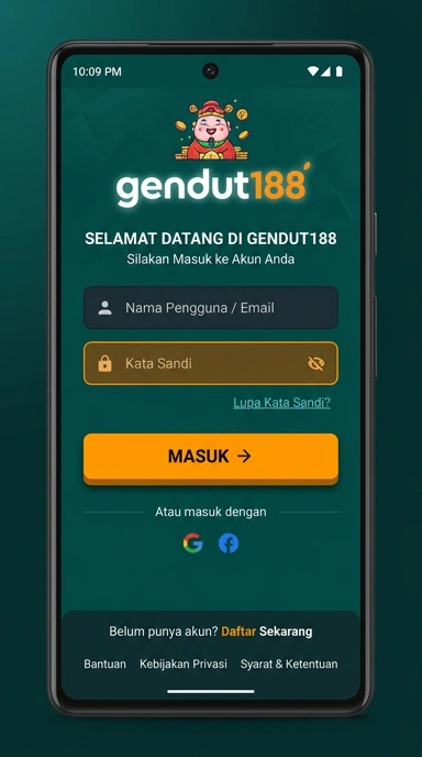 Tampilan halaman login gendut188